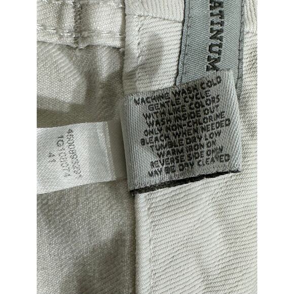 Chicos Platinum Denim Jeans Size 2 (34x30) Ultimate Fit Flare Leg Tan Wash READ - Picture 4 of 9